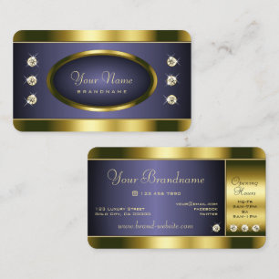 Luxueus goud en donkerblauw met Faux Rhinestones Visitekaartje