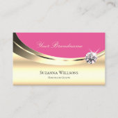 Luxueus goud en roze met Sparkly Diamond Luxe Visitekaartje (Voorkant)