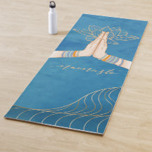 Luxueus goud en turquois Namaste Yoga Mat