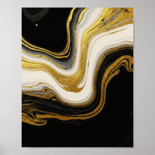 Luxueus goudmarmer - Abstracte vloeistofkunst Poster