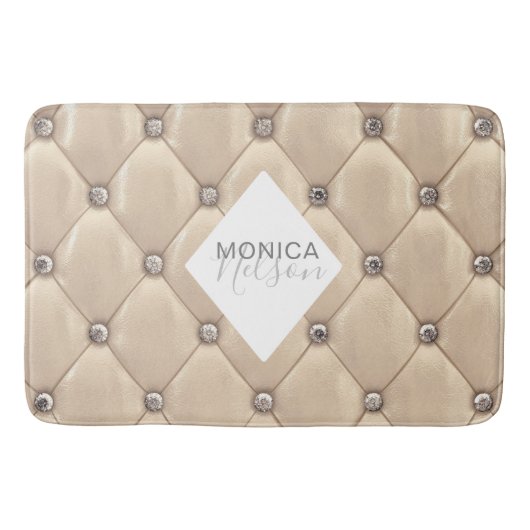 luxueus goudtufmonogram badmat (Voorkant)