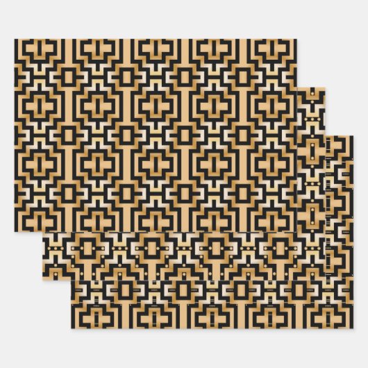 Luxueus goudvormig kunstdecosium inpakpapier vel (Set)