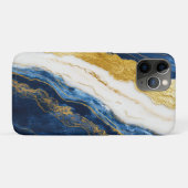 Luxueus marineblauw & bladgoud marmer Case-Mate iPhone case (Achterkant (horizontaal))