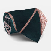 Luxueus Roos Gold Artsy Floral Geometric Pattern Stropdas (Opgerold)