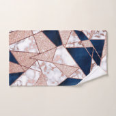 Luxueus Roos Gold Glitter Geometric Marble Bad Handdoek (Handdoek)