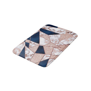 Luxueus Roos Gold Glitter Geometric Marble Badmat
