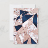 Luxueus Roos Gold Glitter Geometric Marble Bedankkaart (Achterkant)