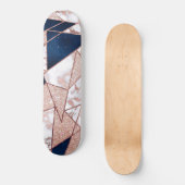 Luxueus Roos Gold Glitter Geometric Marble Skateboard (Voorkant)