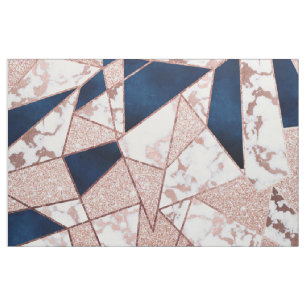 Luxueus Roos Gold Glitter Geometric Marble Stof