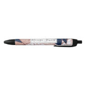 Luxueus Roos Gold Glitter Geometric Marble Zwarte Inkt Pen (Bodem)