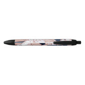 Luxueus Roos Gold Glitter Geometric Marble Zwarte Inkt Pen (Achterkant)