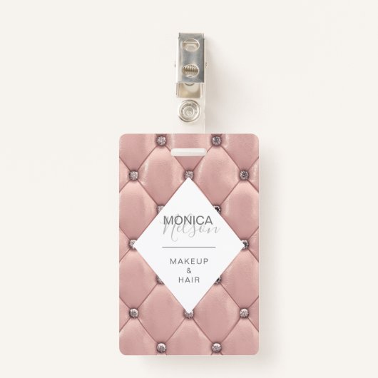 luxueus roos goudtufmonogram badge (Voorkant met clip)