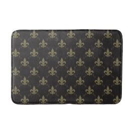Luxueus zwart goudvleur De Lis Pattern Badmat