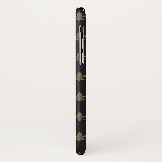 Luxueus zwart goudvleur De Lis Pattern Case-Mate iPhone Case (Achterkant/links)
