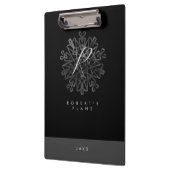 luxueus zwart-wit zwart-wit, monogrammen klembord (Links)