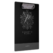 luxueus zwart-wit zwart-wit, monogrammen klembord (Rechts)