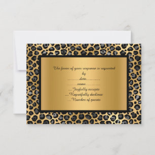 LUXUEUSE CARTE D'ANNONCE RSVP PATTERNELLE LEOPARD