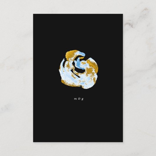 luxueuse carte de détails de réception dorée turqu (Dos)