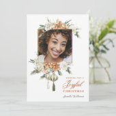 Luxueuse Carte de vacances photo florale féminine (Debout devant)