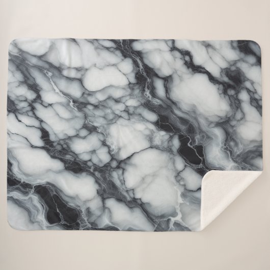 Luxueuse couverture en plastique noir & Marbre bla (Devant (Horizontal))