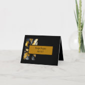 luxueuse et élégante carte mariage en or noir (Devant)