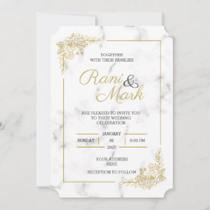 Luxueuse Faire-part de mariage en marbre