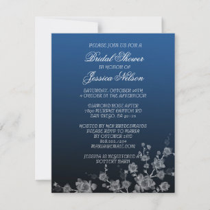 Luxueuse Floral Peony Denim Bridal Invitation