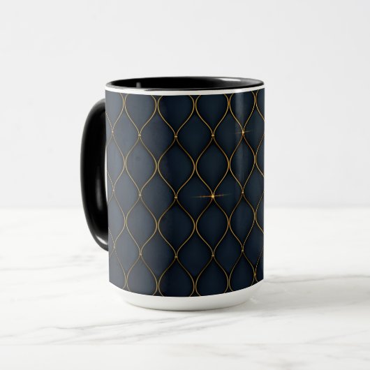 Luxueux arrière - plan aux formes dorées Mug (Devant gauche)
