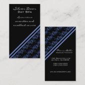 Luxueux Carte de visite Glam, Bleu (Devant / Derrière)