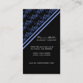 Luxueux Carte de visite Glam, Bleu (Dos)