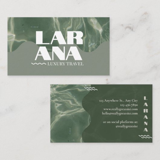 luxueux carte de visite vert (Devant / Derrière)