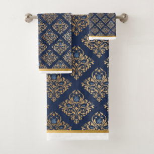 LUXUEUX CHAMPIONNAT HAMPTON GOLD TRIM TOWEL SET