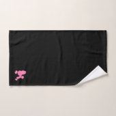LUXUEUX CHIEN ROSE SUR PLAT NOIR (Serviette à main)