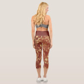 Luxueux Cosmos Capri Leggings Brown et or (Verso)