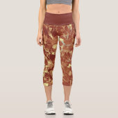 Luxueux Cosmos Capri Leggings Brown et or (Recto)