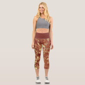 Luxueux Cosmos Capri Leggings Brown et or (Recto)