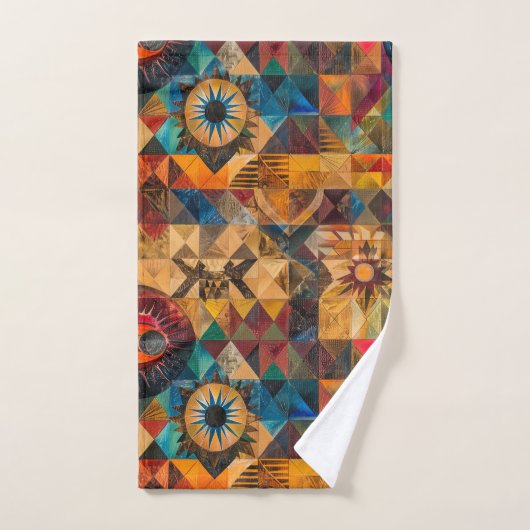 Luxueux Cyan "Artiste Héritée" Poussée Poignée (Serviette à main)