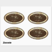 Luxueux emballage Brown Étiquette Gold Frame (Feuille)