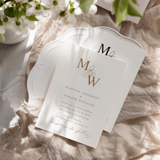 Luxueux Faire-part de mariage budget de typographi