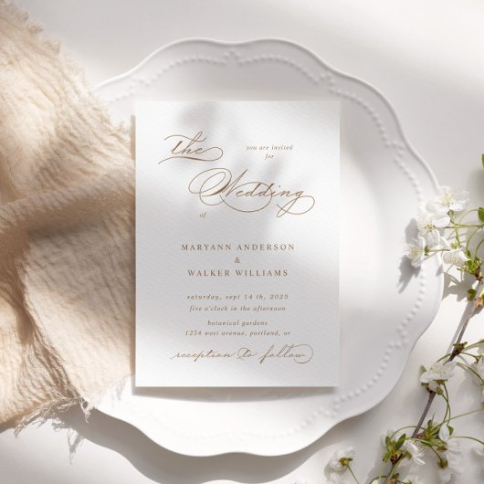 Luxueux Faire-part de mariage budget de typographi