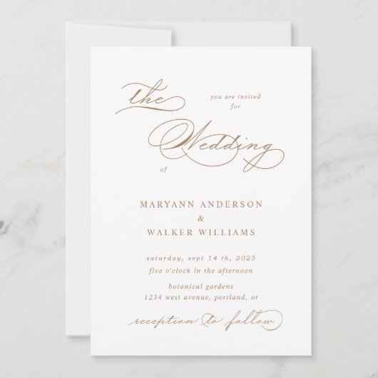 Luxueux Faire-part de mariage budget de typographi (Devant)