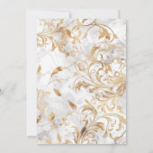 Luxueux Faire-part de mariage Gold & Marbre blanc (Dos)