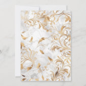Luxueux Faire-part de mariage Gold & Marbre blanc (Dos)