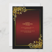 Luxueux Faire-part de mariage noir & rouge (Dos)