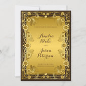Luxueux Faire-part de mariage Regal Gold Frame (Devant)