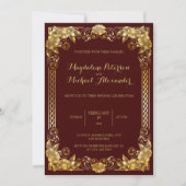 Luxueux Faire-part de mariage Regal Gold Frame (Devant)