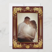 Luxueux Faire-part de mariage Regal Gold Frame (Dos)