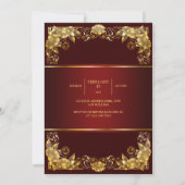 Luxueux Faire-part de mariage Regal Gold Frame (Dos)