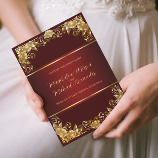 Luxueux Faire-part de mariage Regal Gold Frame