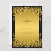 Luxueux Faire-part de mariage Regal Gold Frame (Dos)